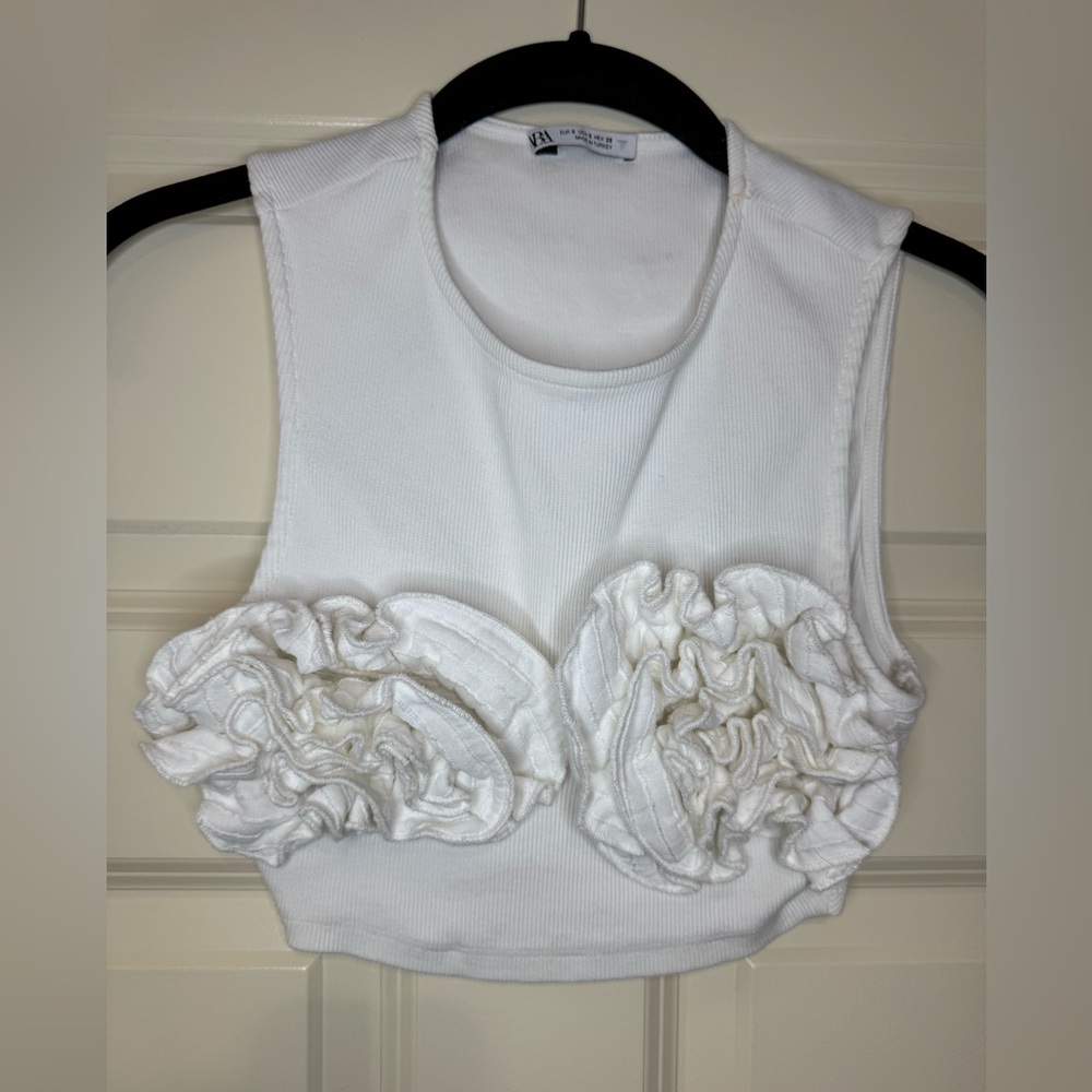 Zara rose petal bust crop top